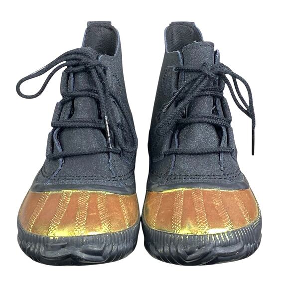 NWT Sorel Women's Out N About Back Gold Metallic Rain Boots Size US 6 - Picture 7 of 10